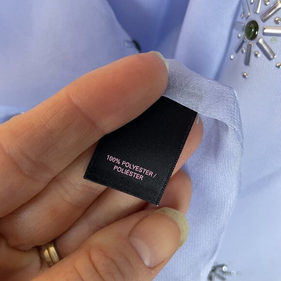 Victoria's Secret Light Blue Studded Boho Chic Sheer Ethereal Blouse Small - Picture 4 of 8